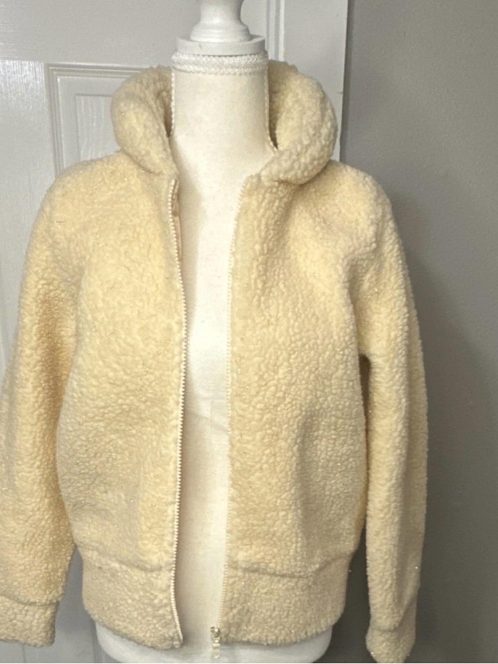 Cozy Teddy Zip-Up Jacket in Cream